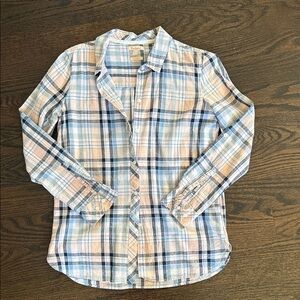 Barbour Blue and Cream Plaid Shirt size 4